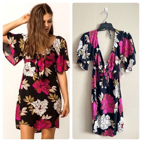 NWT Billabong Delicious Floral Print Day Dress - Picture 1 of 15